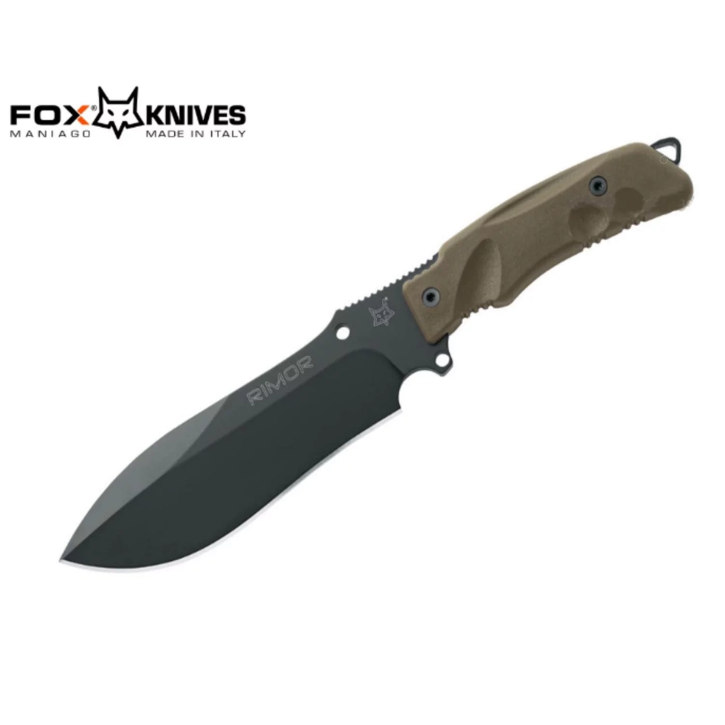 Fox Italy Rimor Fixed Blade Knife, N690 Black, FRN Olive, 02FX731