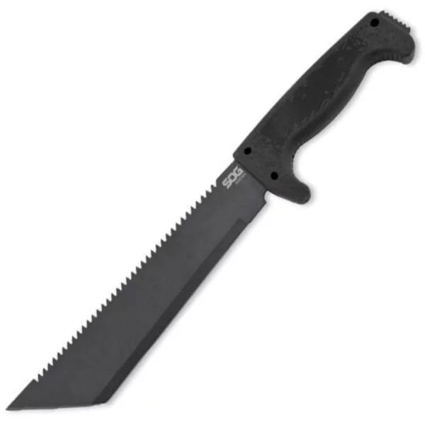 SOG Sogfari Machete, 10″ Tanto Blade, Kraton Black, Nylon Sheath, MC04-N