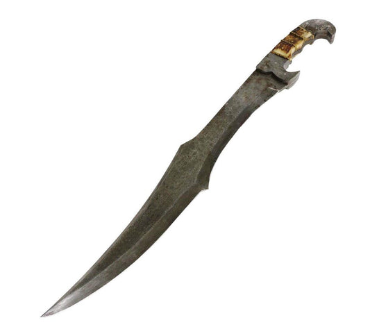 TheBoneEdge 22.5″ Damascus Steel Hand Forged Sword Horn Handle Full Tang 13287