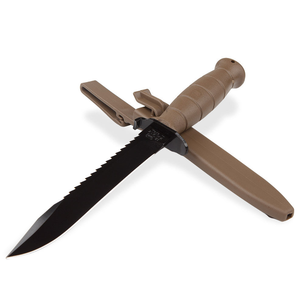 GLOCK 81 FIELD KNIFE WITH SAW AND SHEATH TAN