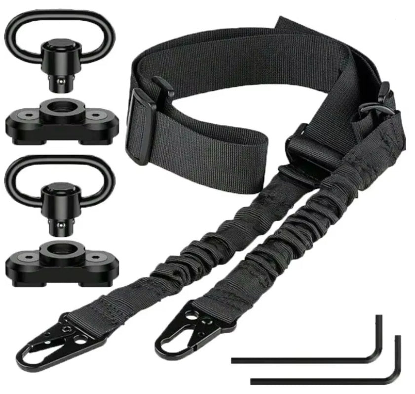 Tactical Gun Sling Two Points Rifle Sling Adjustable Length Multi-Mission Strap for AR AK Rifle Universal QD Sling Outdoor