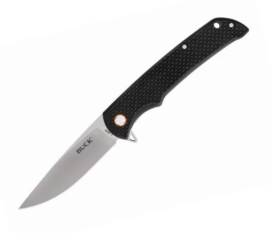 Buck Haxby Flipper Folding Pocket Knife, Carbon Fiber, BU0259CFS