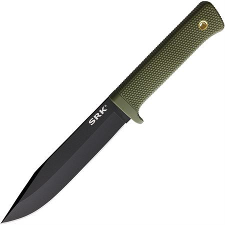 Cold Steel SRK Fixed Blade Knife, SK5 Black, Kray-Ex OD Green, 49LCKODBK