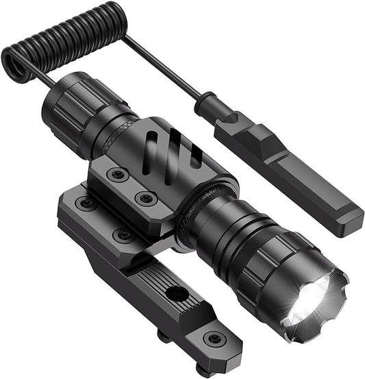FL14-MB Tactical Flashlight 1200 Lumen Matte Black LED Weapon Light with mLok Flashlight Mount, and Pressure Switch Included