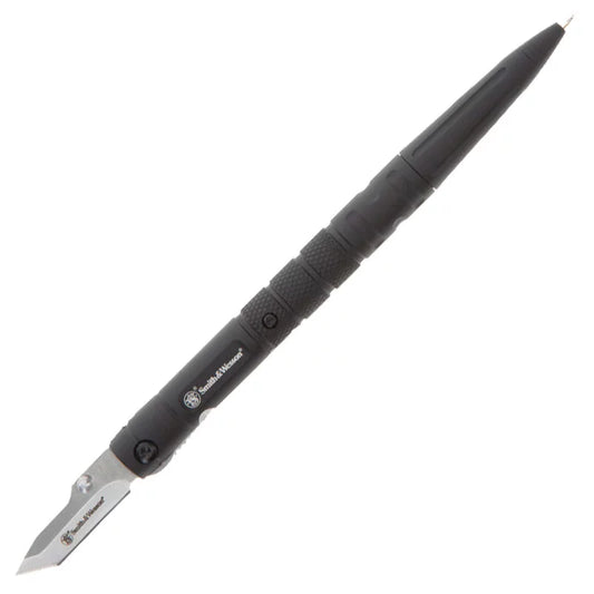 Smith & Wesson Folding Pen Knife 1.6″ Tanto Point Blade Aluminum Body Black