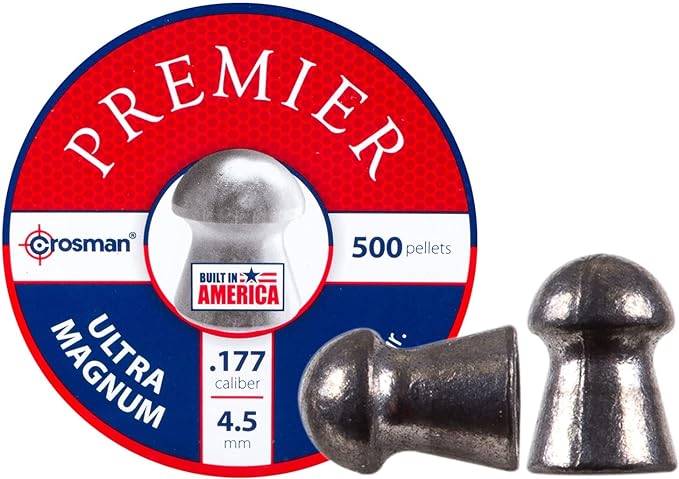 Crosman LUM77 Premier Domed Field 10.5g Target Pellets in a Tin, SILVER (500 Count)