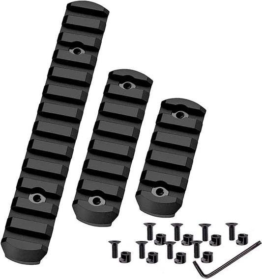 Mlok Picatinny Rail Sections, 5 7 13 Slots Aluminum Picatinny Rail Sections for Mlok System with 8 T-Nuts and 8 Screws 13-slot Weights Only 1.83Oz, will not add any load or obstruct the sighting at all in the field.