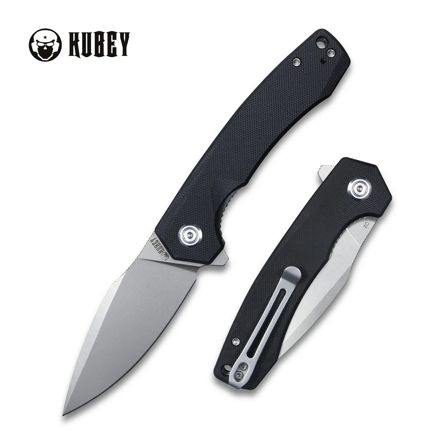 Kubey Flipper Folding Knife, D2 Steel, G10 Black, KU901E