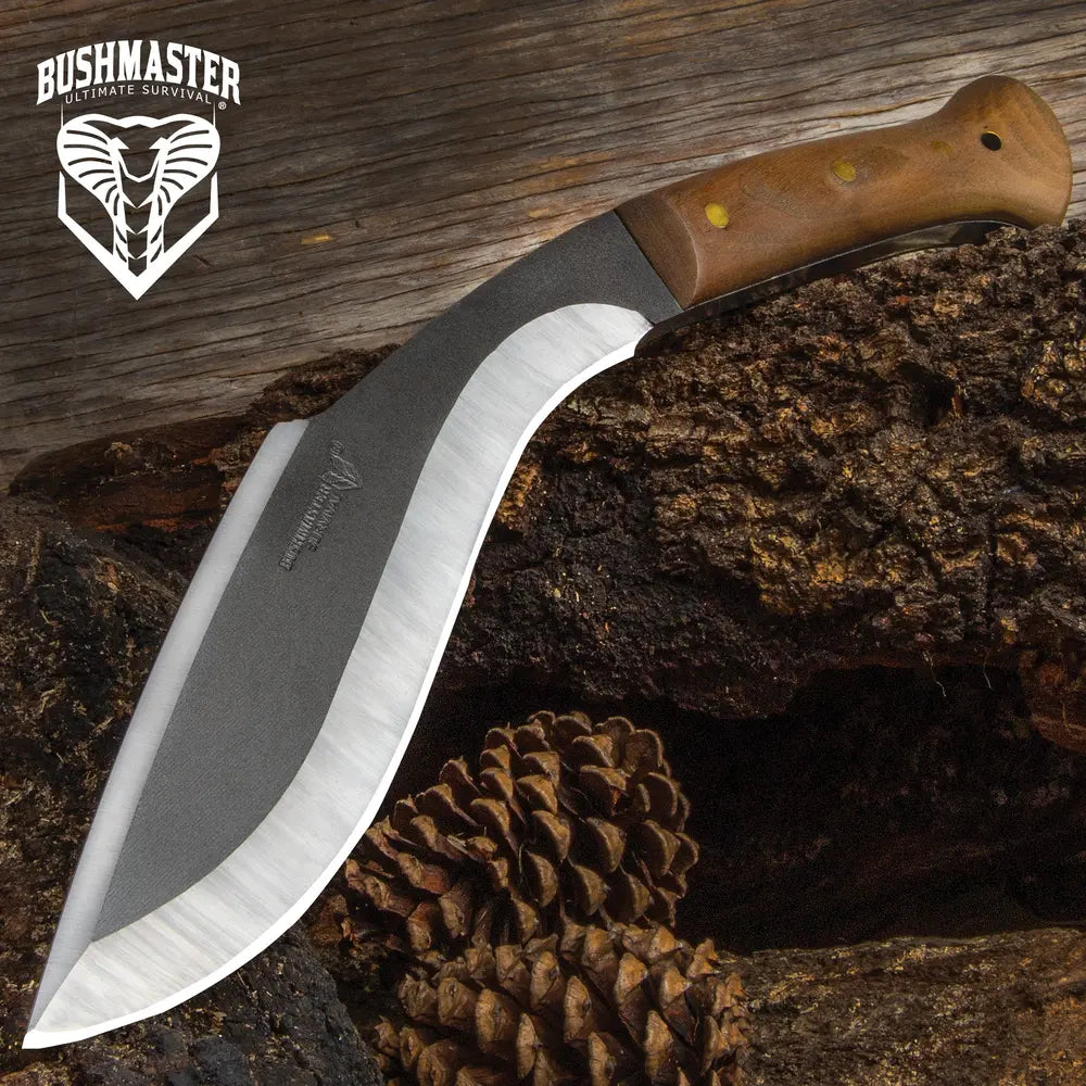 UC Bushmaster Backcountry Kukri Fixed Blade Knife, 1065 Steel, UC3496