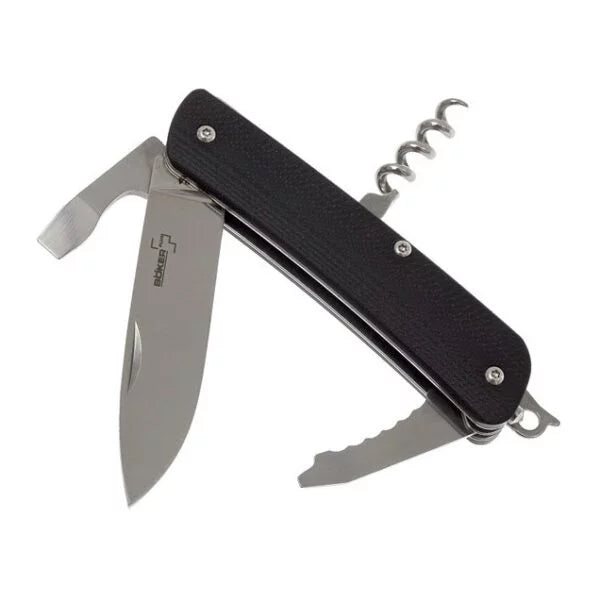 Boker Plus Tech-Tool City 2 Folding Knife, 12C27 Sandvik, G10 Black, Glass Breaker, 01BO802