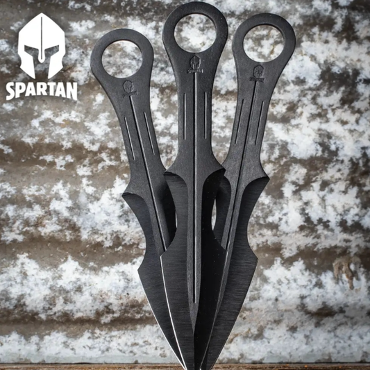 Spartan Triple Throwing Knife Set, Nylon Sheath, BK4217