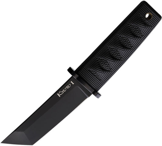 Cold Steel Kyoto I Fixed Blade Knife, Tanto Black, Black Handle, 17DABKBK