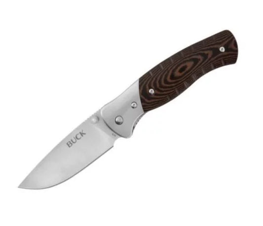 Buck Selkirk Folding Knife, Micarta/Stainless Steel, Nylon Sheath, BU0836BRS