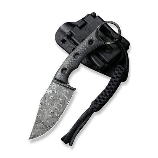 CIVIVI Midwatch Fixed Blade Knife, Damascus, Carbon Fiber, C20059B-DS1