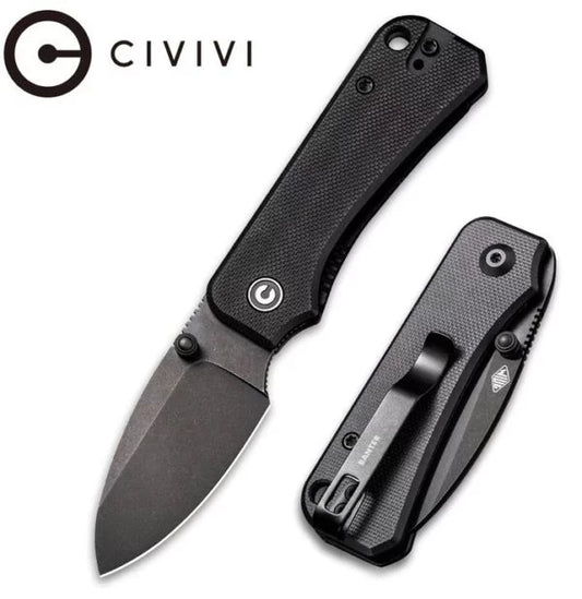 CIVIVI Baby Banter Folding Knife, Nitro-V Black, G10 Black, C19068S-2