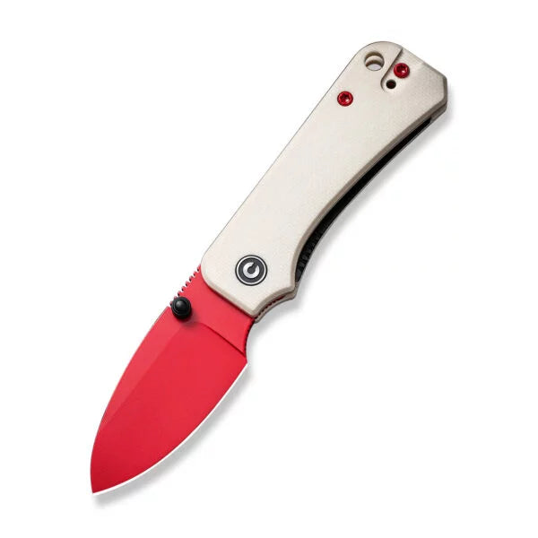CIVIVI Baby Banter Folding Knife, Nitro-V Red, G10 Ivory, 19068S-7