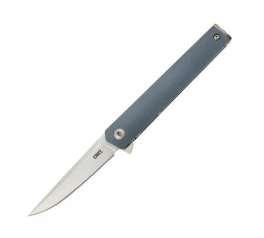 CRKT CEO Compact Flipper Folding Knife, 4116 Steel, GRN Blue/Grey, CRKT7095