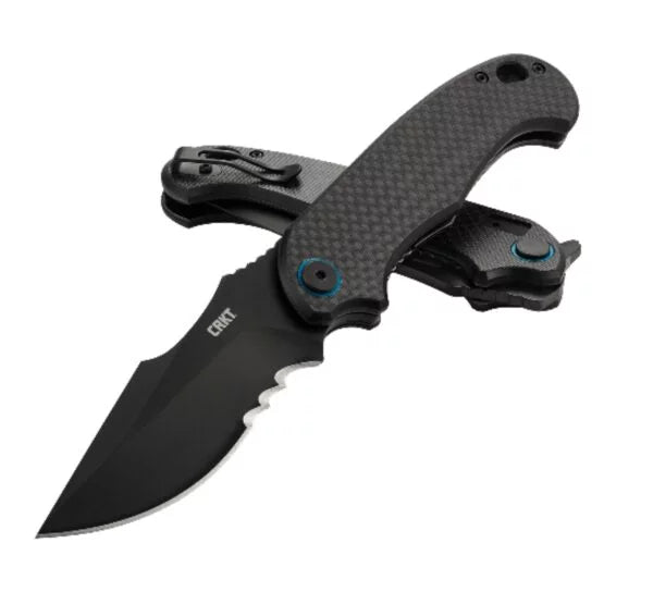 CRKT P.S.D Flipper Folding Knife, Assisted Opening, 4116, Carbon Fiber/G10, CRKT 7920K