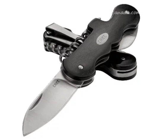 CRKT Triple Play Slipjoint Folding Knife Multitool, Pakkawood Handle, CRKT6925