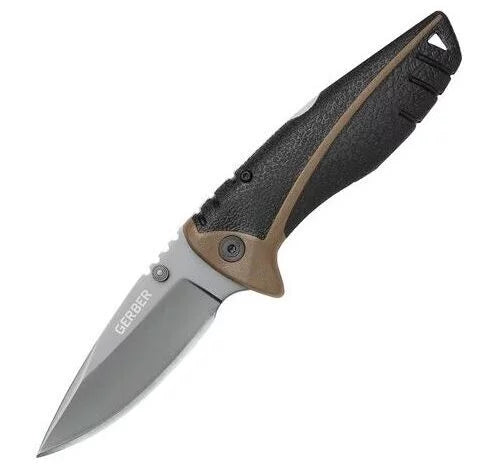 Gerber Myth Lockback Folding Knife, Black/Brown Handle G31001164