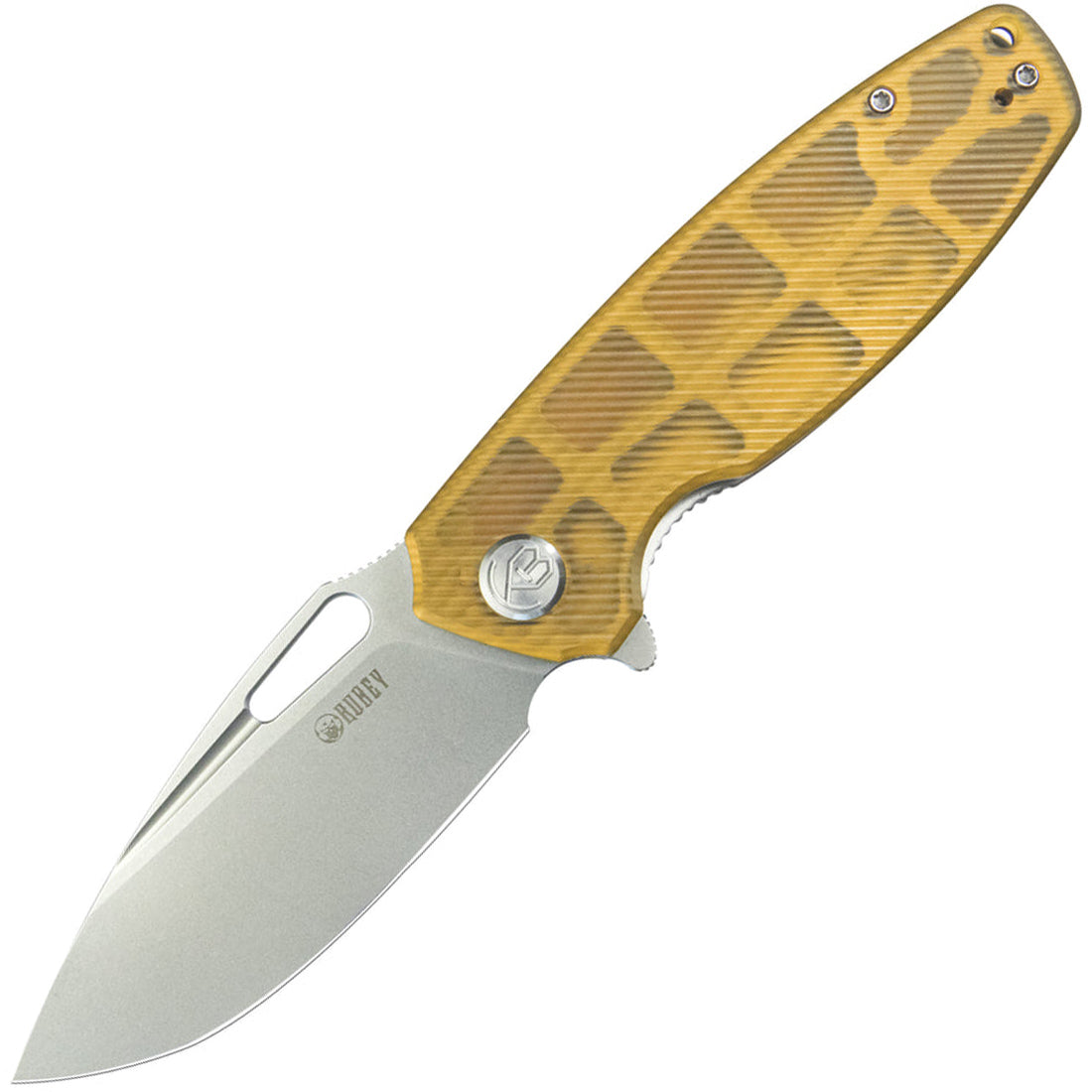 Kubey Tityus Flipper Folding Knife, D2 Bleadblast, Ultem Handle, KU322L