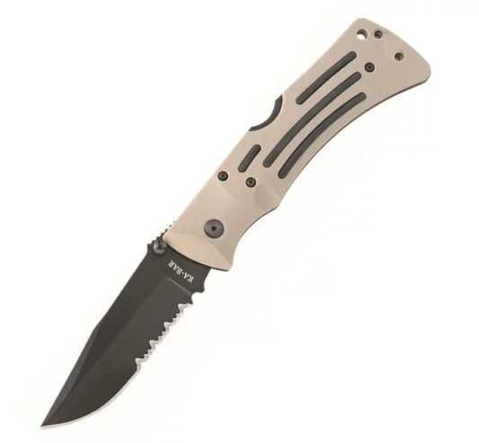 Ka-Bar Desert Mule Folding Knife, AUS 8, Zytel Tan, Ka3053