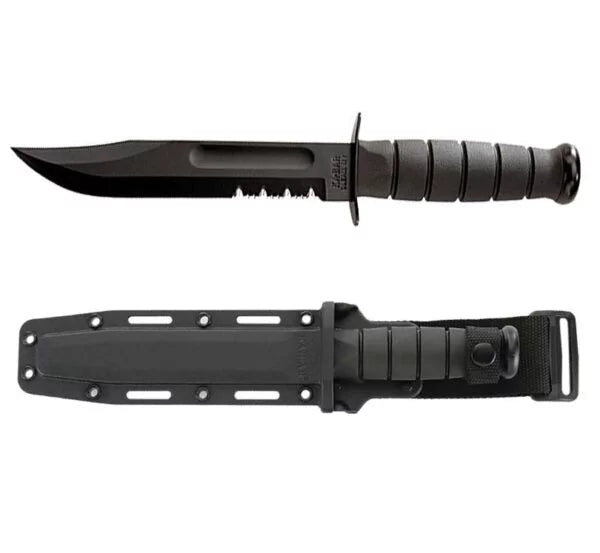 Ka-Bar Fighting Fixed Blade Knife, 1095 Cro-Van, Hard Sheath, 1214