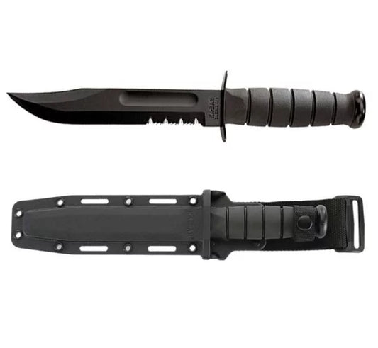 Ka-Bar Fighting Fixed Blade Knife, 1095 Cro-Van, Hard Sheath, Ka1214
