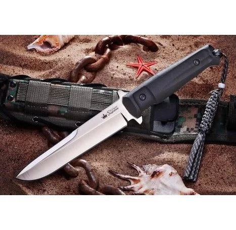 Kizlyar Trident Fixed Blade Knife, D2 Satin, w/MOLLE Sheath, KK0216