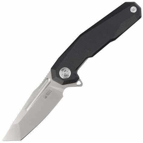 Kubey Carve Fipper Folding Knife, AUS10, G10 Black, KB237G