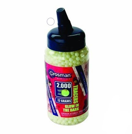Crosman SAP2KGLW Airsoft Glow Tracer BB's, 2000 Ct, 6.0 mm, 12Gr