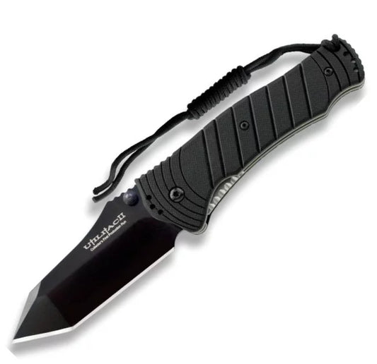 OKC JPT 4S Folding Knife, AUS 8A Tanto, Black Handle, 8914