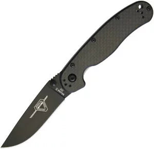 OKC RAT 2 Folding Knife, D2 Black, Carbon Fiber/G10, 8834