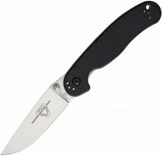 OKC RAT 2 Folding Knife, D2 Plain Edge, Black Handle, 8828