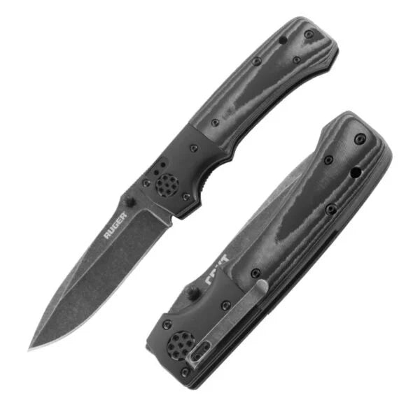 Ruger All Cylinders Folding Knife, G10 Black, R2001K