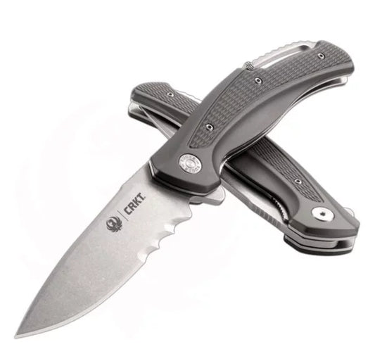 Ruger Windage Flipper Folding Knife, Aluminum Black/Grey, R2402