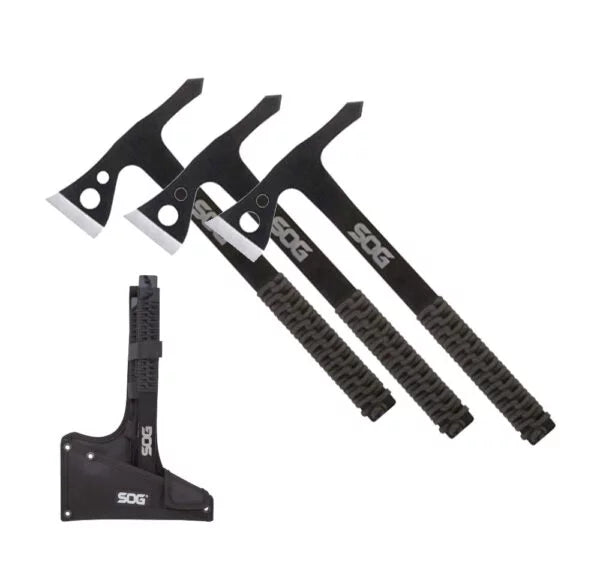 SOG TH1001-CP Throwing Hawks Tomahawks, 10.75″ Over Blade, 3 pack, Nylon sheath, Clam