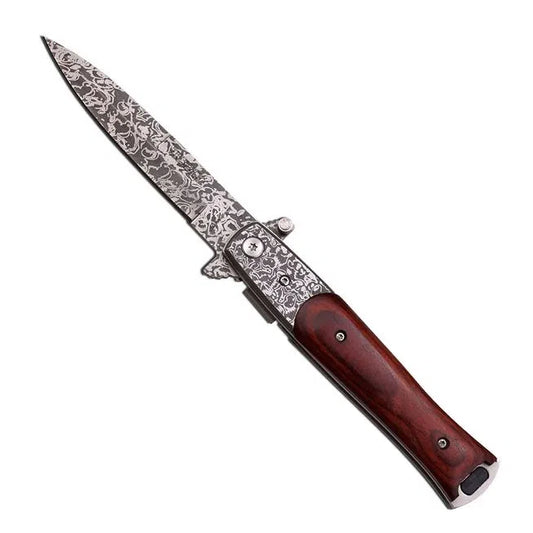 Tac Force TF-428DMW Damascus Etched Assisted
