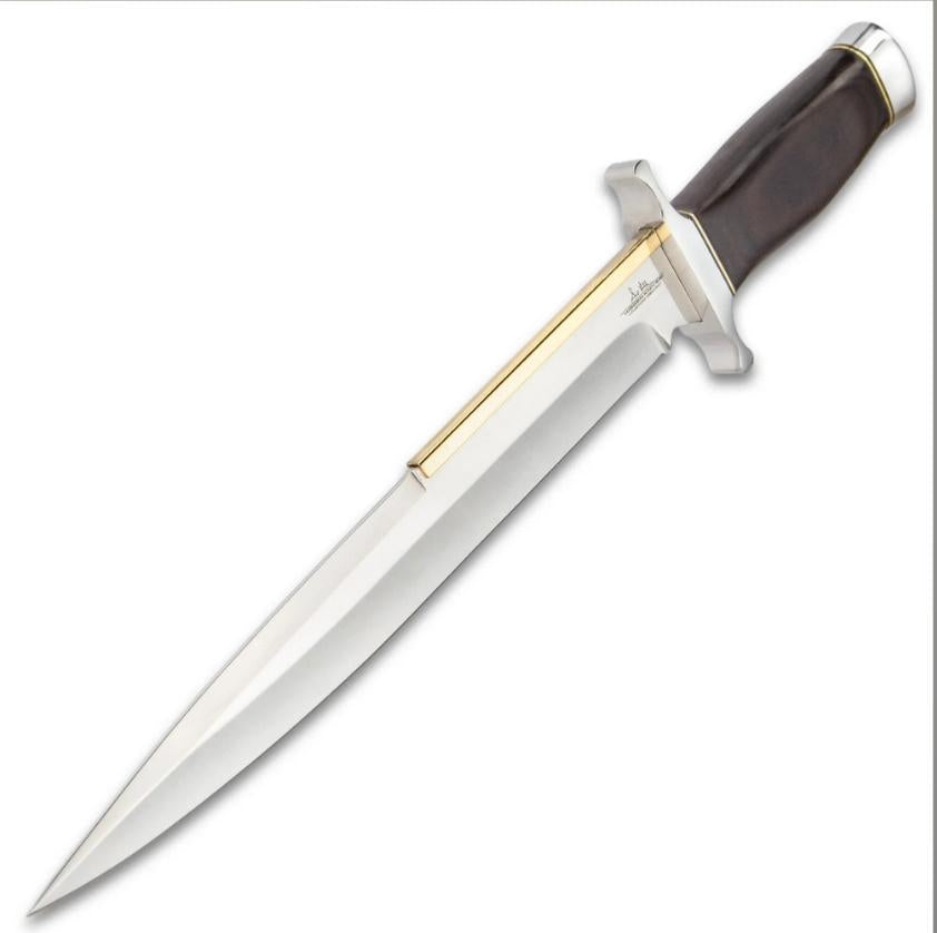 Gil Hibben Old West Toothpick Fixed Blade Knife, AUS 6, Leather Sheath, GH5019