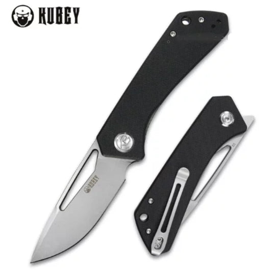 Kubey Front Flipper Folding Knife, D2 Steel, G10 Black, KU331A