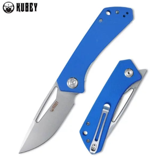 Kubey Front Flipper Folding Knife, D2 Steel, G10 Blue, KU331B