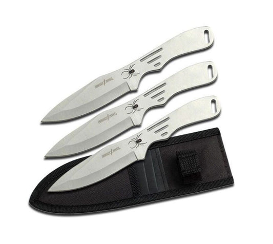 Perfect Point Throwing Knife set 8” Stainless Steel W/Spider