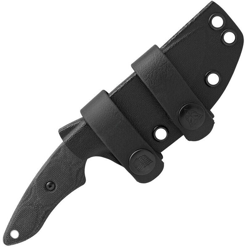 TOPS 3 Pointer Fixed Blade Knife, 1095 Carbon, Micarta Black, Kydex Sheath, 3PR01