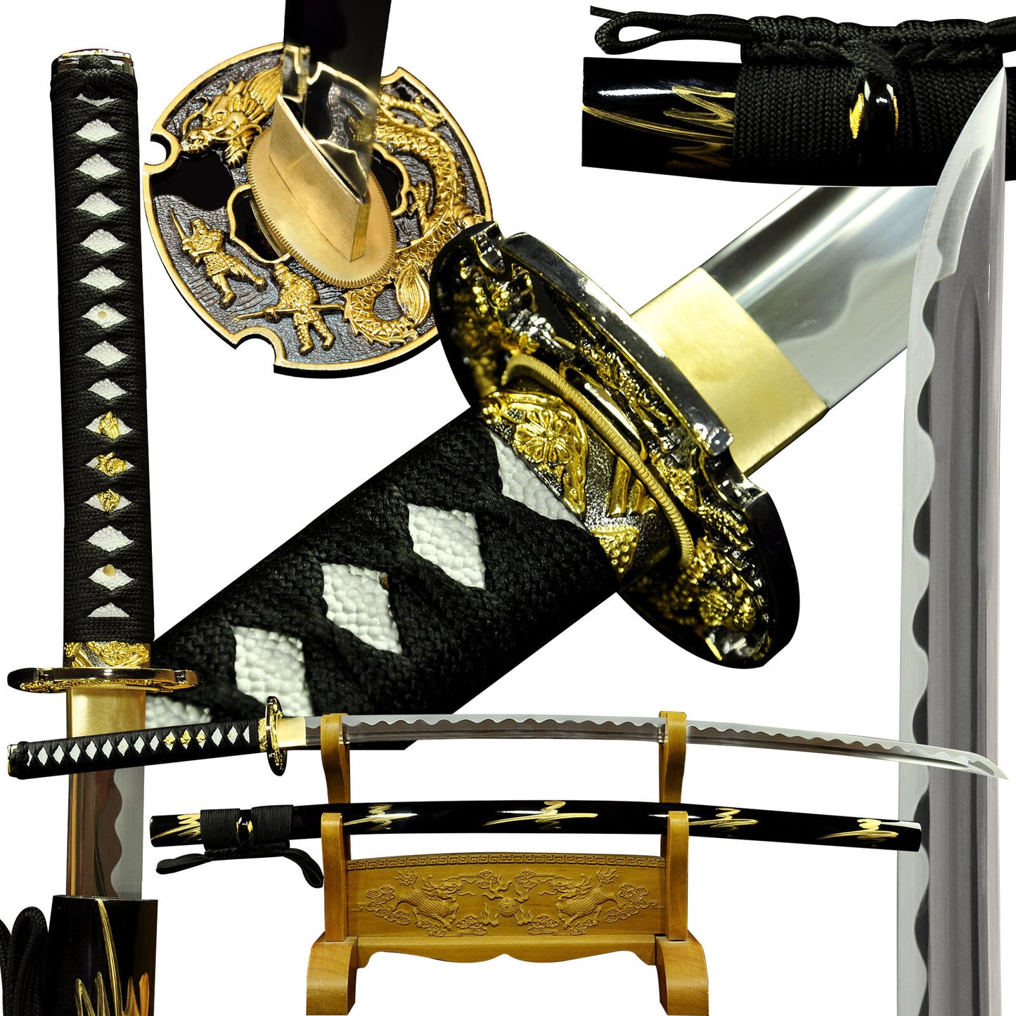 Full Tang Japanese Katana Samurai Dragon Sword Razor Sharp Battle Ready