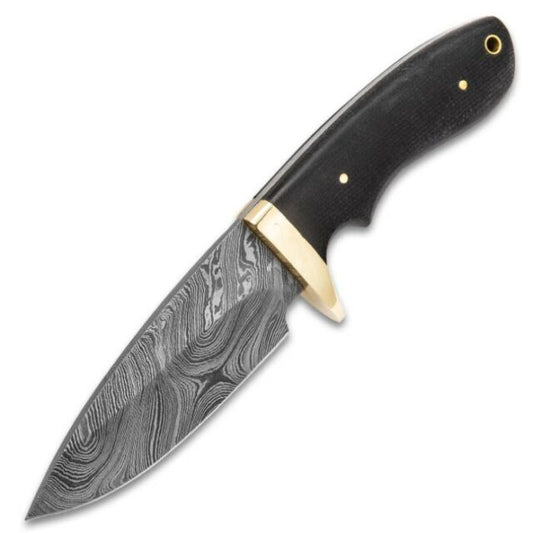 Timber Wolf Bear River Damascus Skinner w/ Leather Sheath TW554