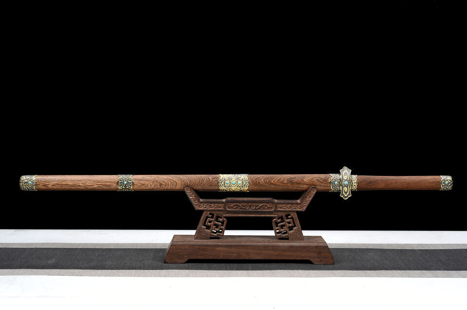 Chinese Tang Dynasty Dao Katakirihadukuri Rosewood Shirasaya Functional Sword-唐刀