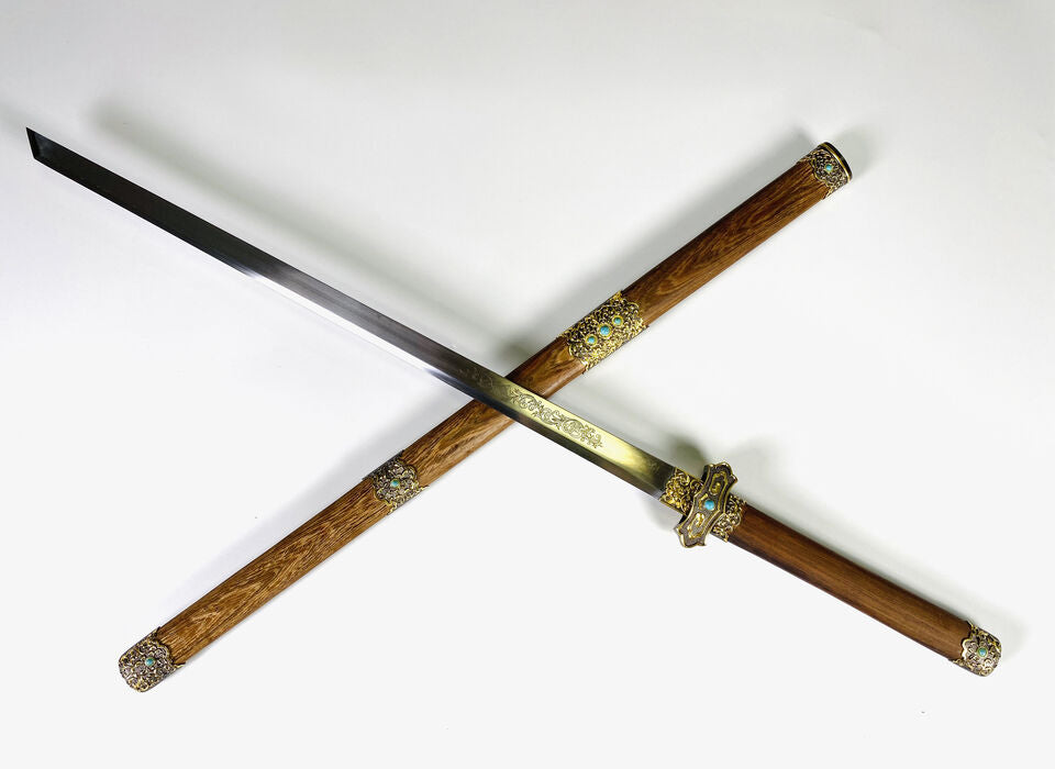 Chinese Tang Dynasty Dao Katakirihadukuri Rosewood Shirasaya Functional Sword-唐刀