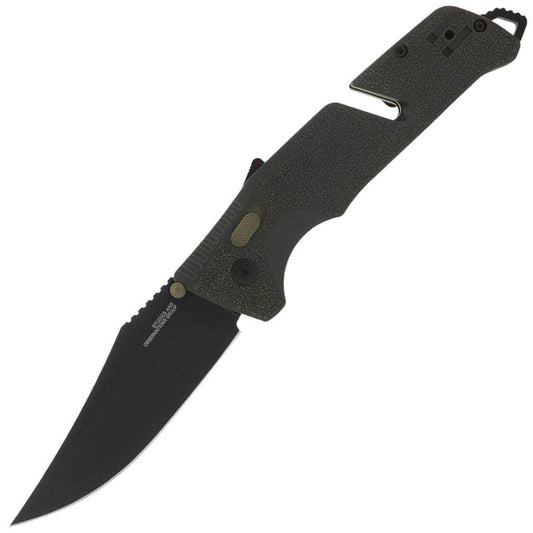 SOG Trident AT Folding Knife, Assisted Opening, D2 Black, GRN OD, 11-12-03-57