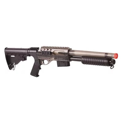 ASG M47S : Game Face™ VooDoo™ Shotgun Spring Powered, Pump Action 6mm 390 Fps – Smoke
