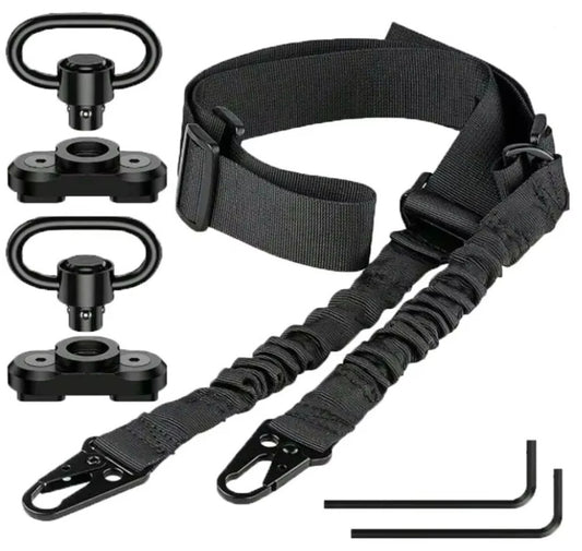 Tactical Gun Sling Two Points Rifle Sling Adjustable Length Multi-Mission Strap for AR AK Rifle Universal QD Sling Outdoor